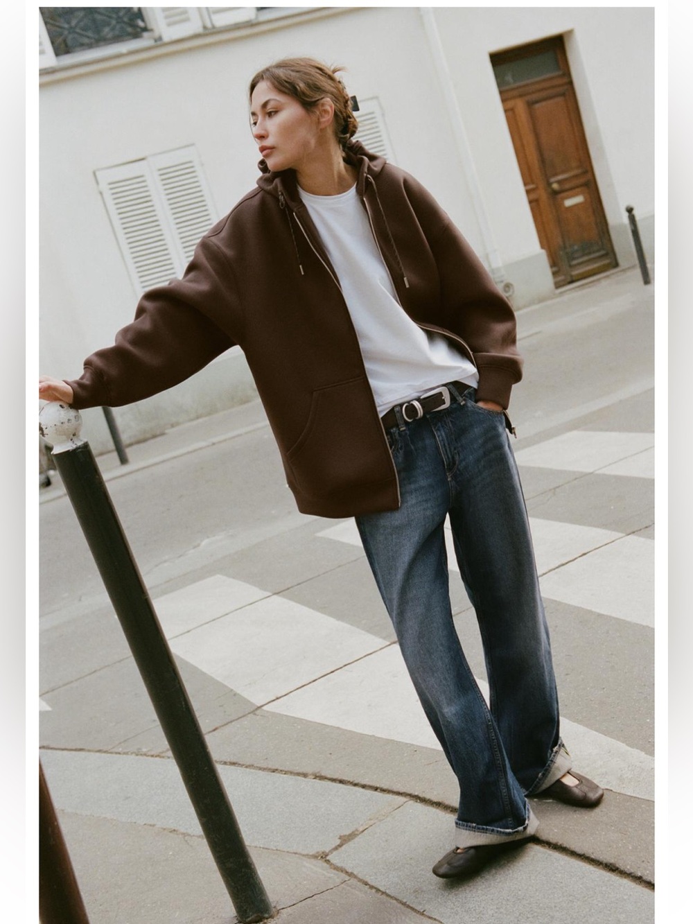 Zara Brown Hoodie Jacket Size Small/Medium